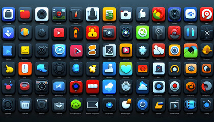 Collection of colorful app icons. (1)
