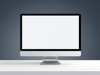 desktop vector mockup with blank screen for showcasing website design or app development, developmen
