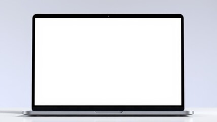 Wall Mural - Modern laptop with blank web screen mockup for design presentation or website showcase, blank, modern