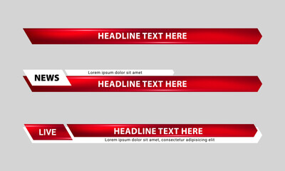 Wall Mural - lower third news template for broadcasting, video and media online. screen display bar layout design