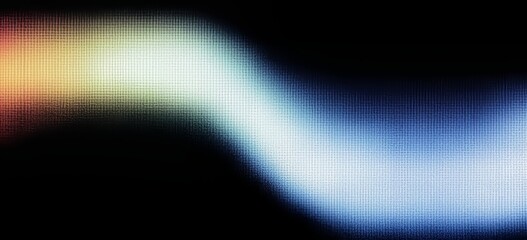 Fototapete - A vibrant, grainy background featuring green, blue, and purple abstract noise with a glowing color gradient, set against a black backdrop, ideal for a dark banner, poster, header, cover, or wallpaper