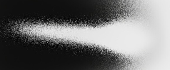Poster - A dark, grainy banner with a white-to-black gradient abstract design, featuring a glowing noise texture effect for a poster header or cover backdrop.