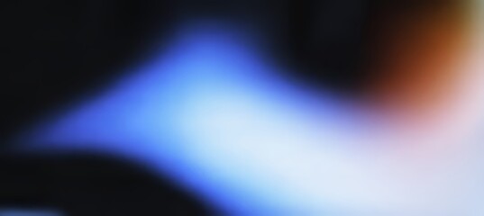 Fototapete - A vibrant abstract design featuring a grainy background with blue, red, and orange noise texture, forming a glowing color gradient shape on a black backdrop, perfect for dark banners, posters,