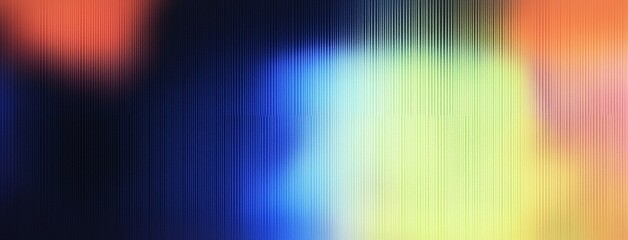 Poster - Grainy orange, blue, and yellow abstract color gradient background with white noise texture, suitable for a banner, poster, header, or cover design.