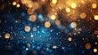 © kaite - Abstract blue and gold background of binary code combined with bokeh effects, representing modern technology, data communication, and innovation.
