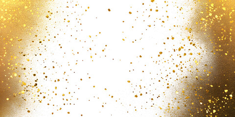 Wall Mural - Gold Foil Frame gold splatter frames glitter,Gold stroke background. Gold sparkle splatter border.