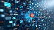 © NKCoolper - Powerful 3D Search Engine Icon Breaking Through a Wall of Digital Data to Reveal Hidden Information and Unlock New Discoveries