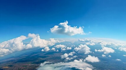 Wall Mural - Curvature of planet earth. Aerial shot. Blue sky and clouds
