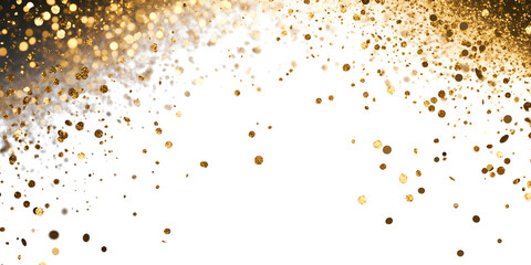 Wall Mural - luxury sparkling, gold confetti,gold sparkle ,splatter border,gold foil frame gold brush stroke on t