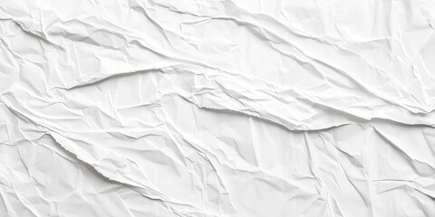 Poster - Crumpled white recycled craft paper texture with visible folds and creases, ideal for backgrounds and design projects. texture adds tactile, organic feel to any creative work