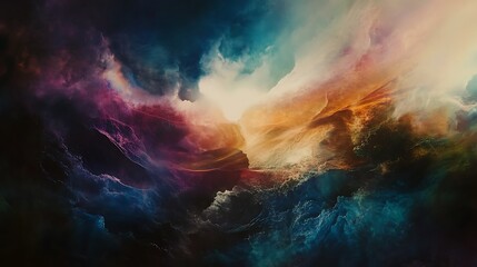 Wall Mural - Abstract colorful swirling cloudscape.