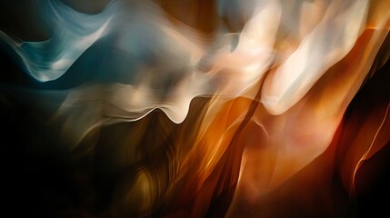 Wall Mural - Abstract swirling light painting with warm and cool tones.