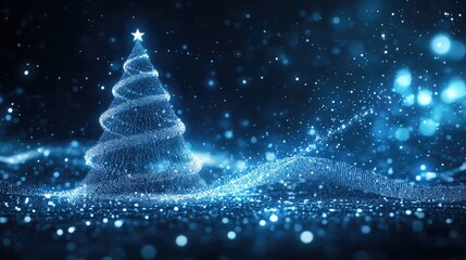 Abstract Blue Background. Festive Digital Information Flowing in a Futuristic Global Connection Concept