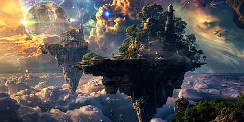 Wall Mural - celestial outpost of tranquility, 4k video