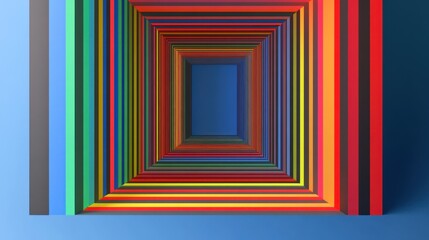 Wall Mural - abstract colorful tunnel with receding perspective.