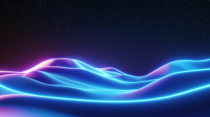 Wall Mural - Abstract futuristic blue wavy background