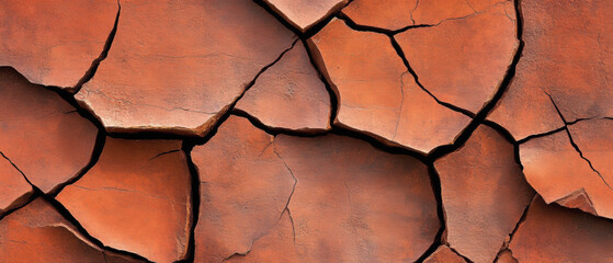 Canvas Print - Cracked earth pattern with dried, broken textures