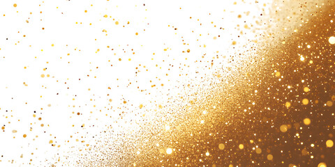 Wall Mural - sparkling dust particles. png, gold sparkle splatter border .festive background with gold glitter an