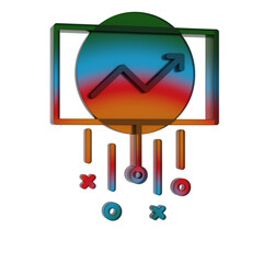 Fototapete - 3D Gradient Retro Icon - Data Screen symbol