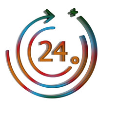 Aufkleber - 3D Gradient Retro Icon - Support 24 symbol