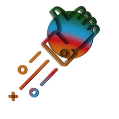 Poster - 3D Gradient Retro Icon - Thumbs Up
