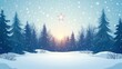 © WINGGOD - 19. A snowy forest scene with tall evergreen trees and a lone star shining brightly in the night sky