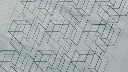 Fototapete - Flat pattern with an optical illusion on a light gray surface. 3d rendering 4K