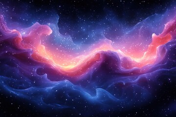 Wall Mural - A vibrant cosmic nebula with swirling colors and stars, evoking a sense of wonder.