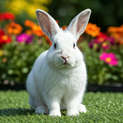 Wall Mural - Illustration little cute pet rabbit sitting on floor, bunny or rabbit brown in the pet cage, Cute red brown rex rabbit isolated on white background