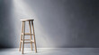 © Infinite Art Labs - Minimalist Wooden Stool in Dramatic Lighting