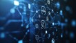 © matoya - Digital healthcare network with icons representing medicine, technology, and security.