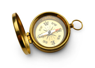 Wall Mural - Golden vintage compass