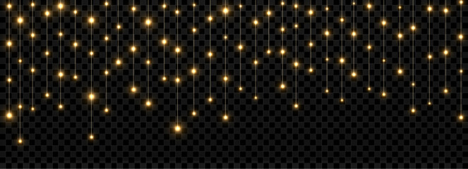 Wall Mural - he christmas garlands are available in a transparent vector background format. christmas glowing gar