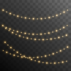 Wall Mural - the christmas garlands are available in a transparent vector background format. this set of christma