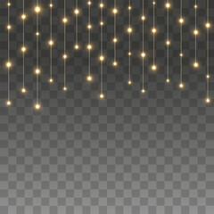 Wall Mural - the christmas garlands are available in a transparent vector background format. this set of christma