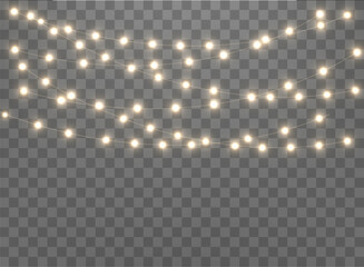 Wall Mural - the christmas garlands are available in a transparent vector background format. this set of christma