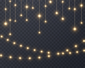 Wall Mural - the christmas garlands are available in a transparent vector background format. this set of christma