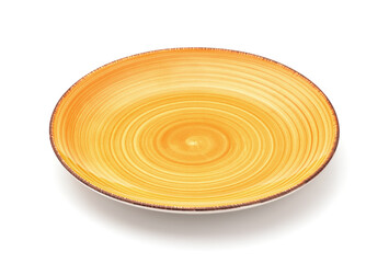 Wall Mural - Empty orange ceramic round plate