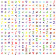 © ChiccoDodiFC - Many colorful mathematical symbols randomly arranged on a white background, ideal as a concept for mathematics, calculus
