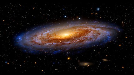 A hyper-realistic depiction of a spiraling galaxy in deep space, captured in 4K resolution.