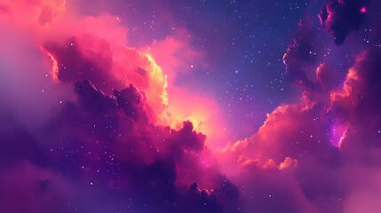 A realistic galaxy illustration featuring vibrant and colorful nebulae, star clusters, and cosmic dust.