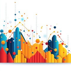 Wall Mural - Colorful Abstract Graph Showing Market Volatility and Fluctuations