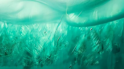 Wall Mural - gradient from pale mint to deep turquoise, with a fresh, invigorating texture that feels refreshing 