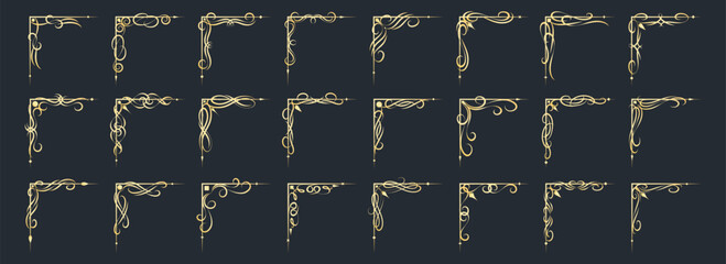 Canvas Print - vintage decorative golden corners