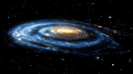 Wall Mural - a vivid 4k image of a spiraling galaxy in the vastness of space, showcasing intricate details of its