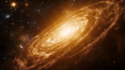 Wall Mural - an awe-inspiring 4k depiction of a spiraling galaxy, with radiant stars and nebulae illuminating the