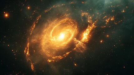 An awe-inspiring 4K depiction of a spiraling galaxy, with radiant stars and nebulae illuminating the cosmic background. 