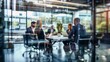 © Masque - Professionals Convening in Glass-Walled Meeting Room