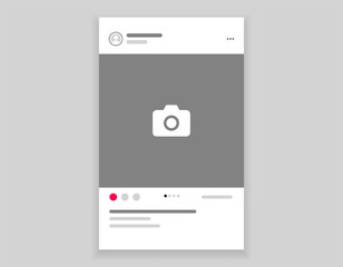 Poster - Social media carousel post template mockup. Mobile app interface with blank pictures, editable posts. Scroll frame pages, social media photography.