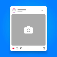 Poster - Social media carousel post template mockup. Mobile app interface with blank pictures, editable posts. Scroll frame pages, social media photography.